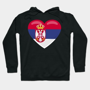 Serbia Flag Heart Hoodie